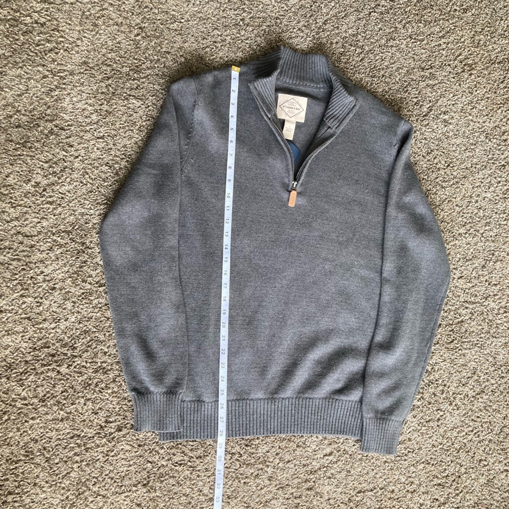 St. John's Bay Men's Steel Blue Zip-Up Sweater - Picture 3 of 7